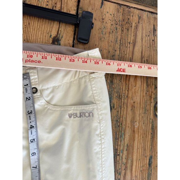 Burton Womens Ivory Yellow Snowboard Pants Waterproof Large Side Cargo Pocket - Picture 12 of 12